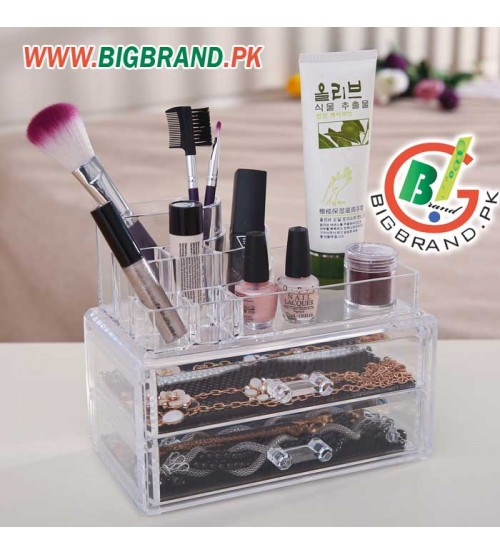 Two Drawer with Cosmetic Box Acrylic Jewellery Organizer